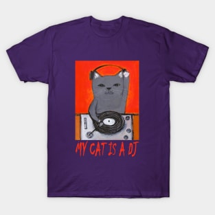 OG DJ - My cat is a DJ (Grey) T-Shirt